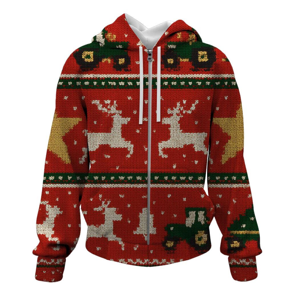 Tinsel Tractor Parade Design printed hoodies