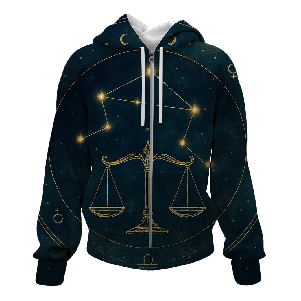 Libra Celestial Balance Map heavyweight hoodies