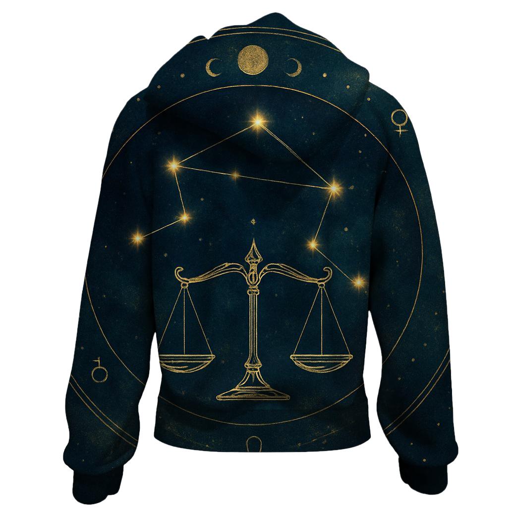 Libra Celestial Balance Map heavyweight hoodies