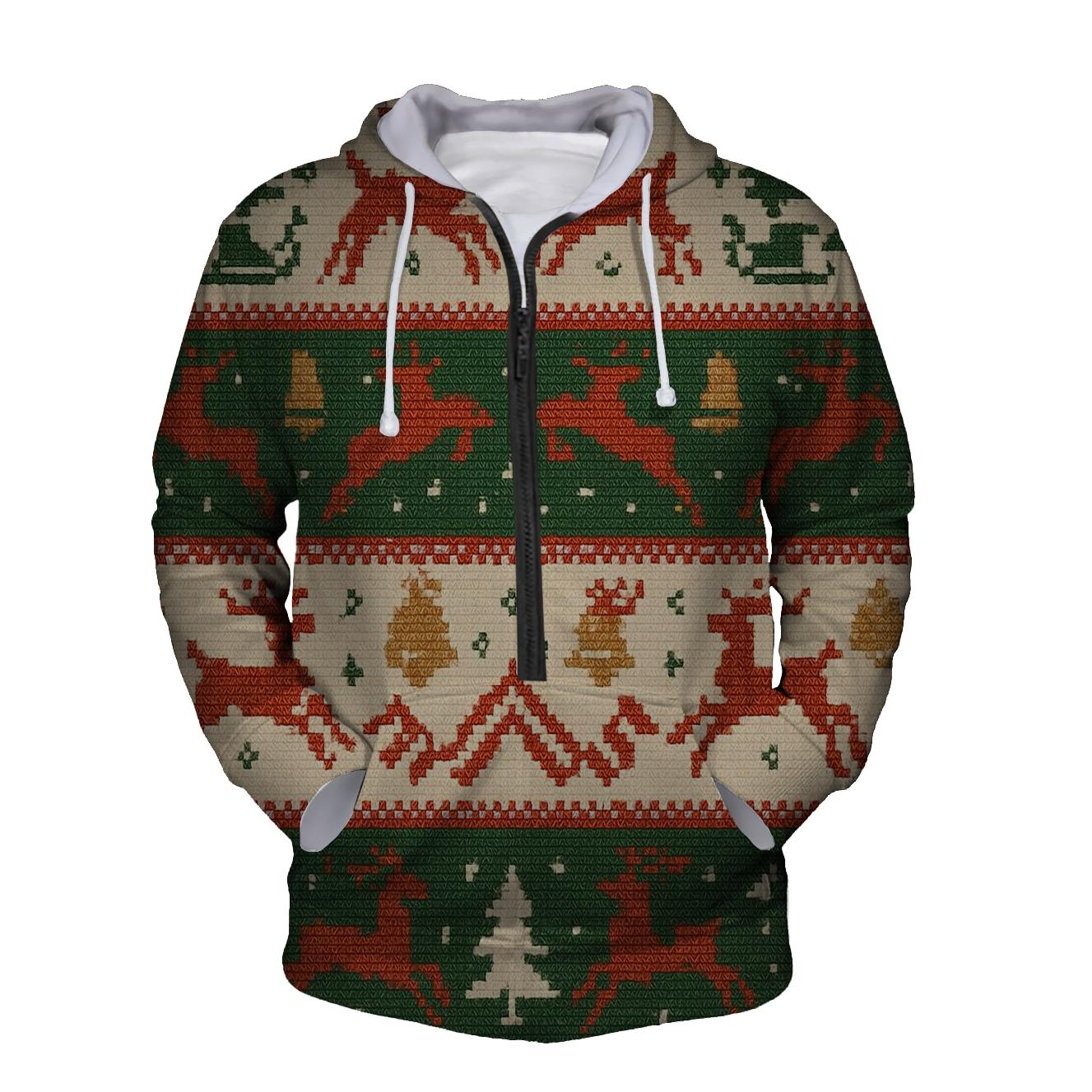 Reindeer Sweater Carousel Design hoodie styles