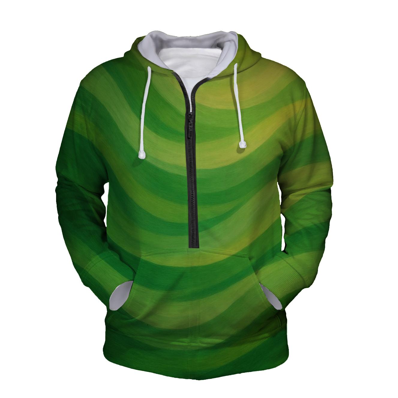 Verdant Wave Blend embroidered hoodies