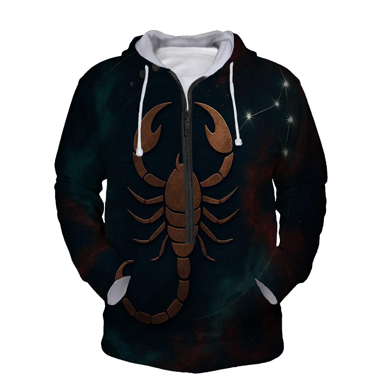 Scorpio Night Nebula Chart designer hoodies
