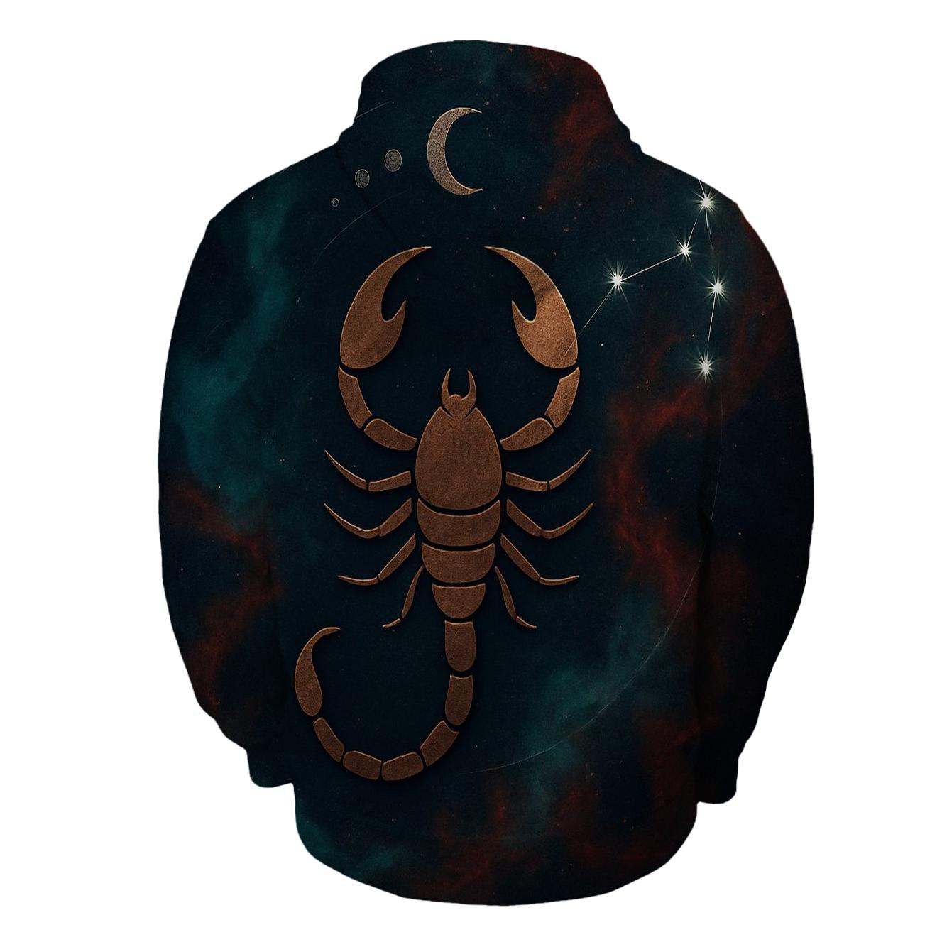 Scorpio Night Nebula Chart designer hoodies
