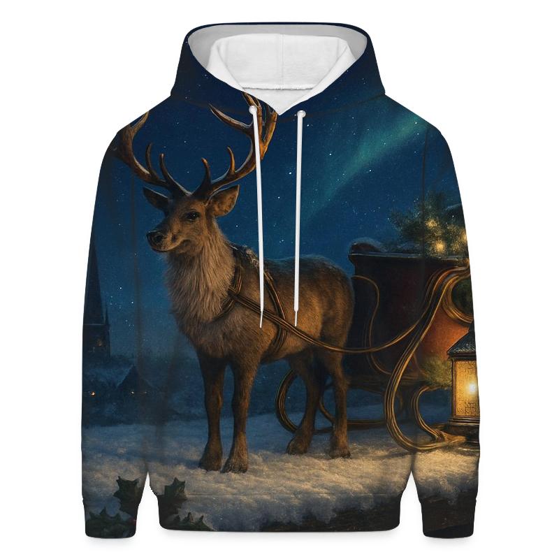 Midnight Sleigh Pause custom hoodies