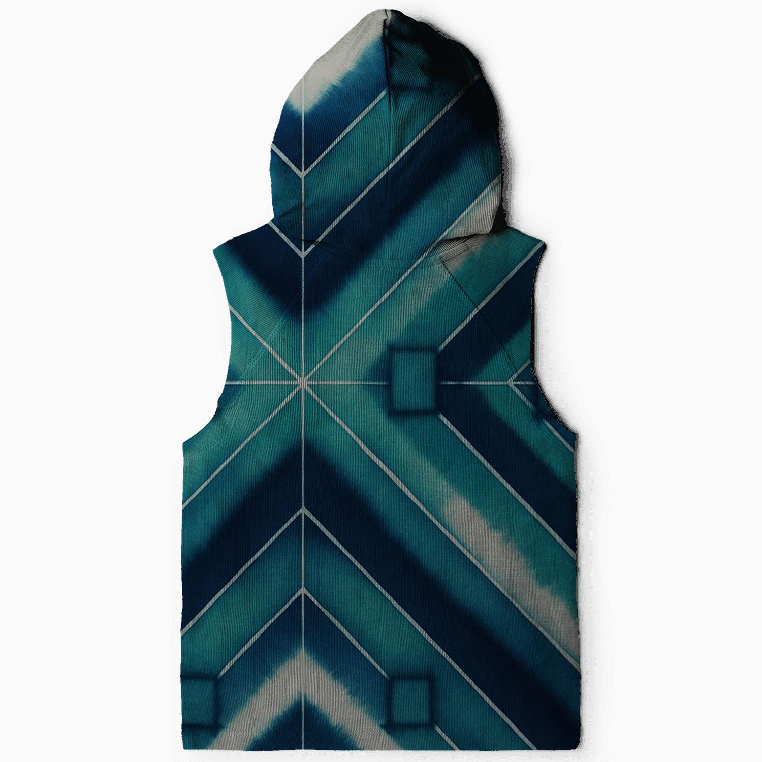 Indigo Arashi Wave Grid hoodies fashion