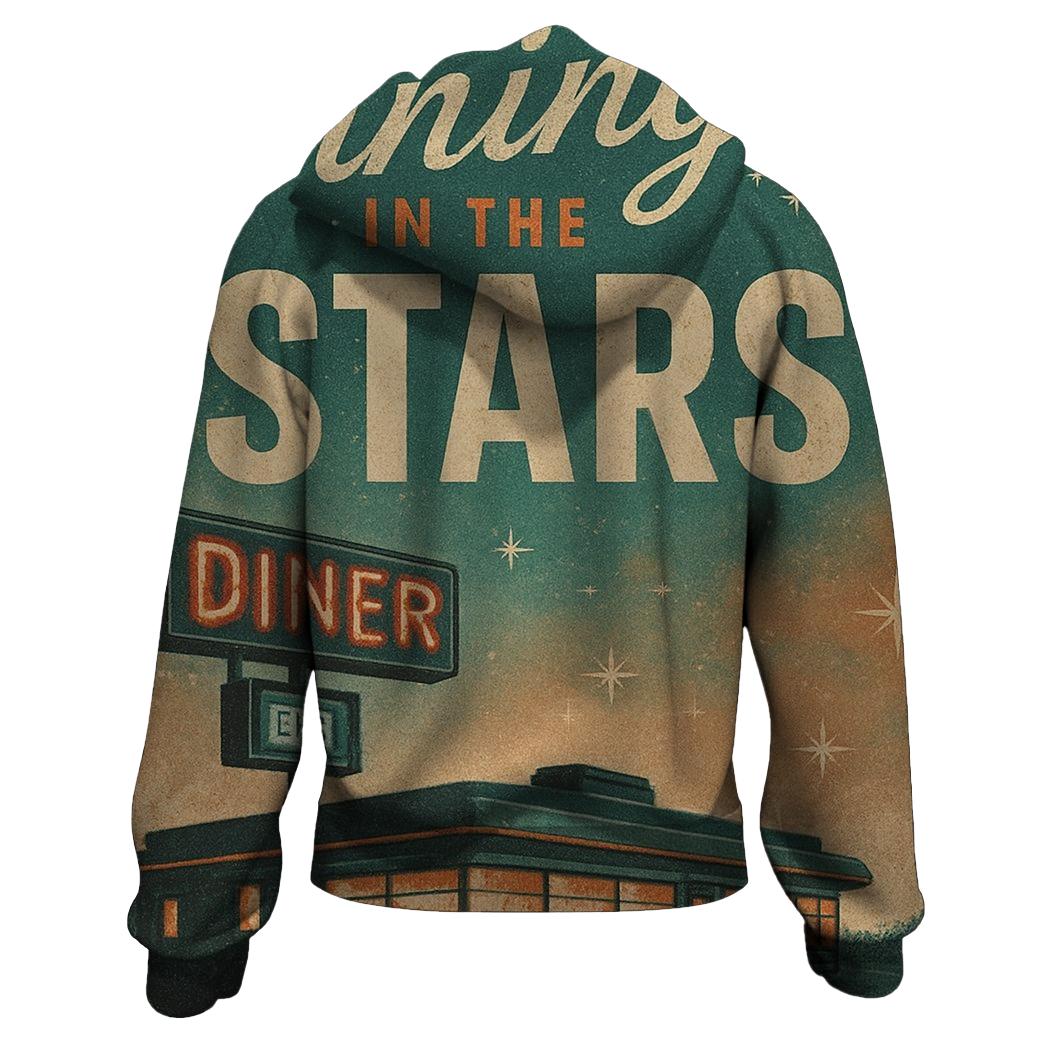 Vintage Cosmic Diner Postcard heavyweight hoodies