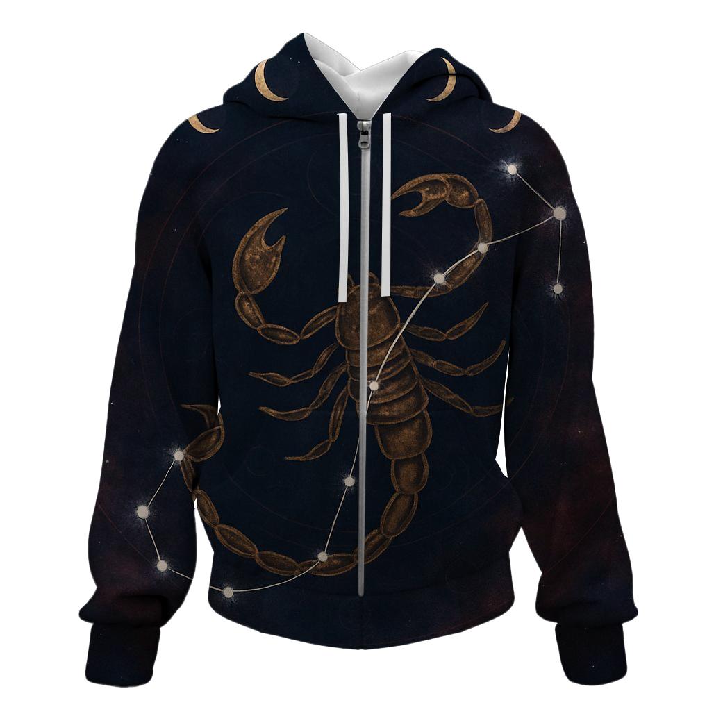 Celestial Scorpio Nebula Chart heavyweight hoodies