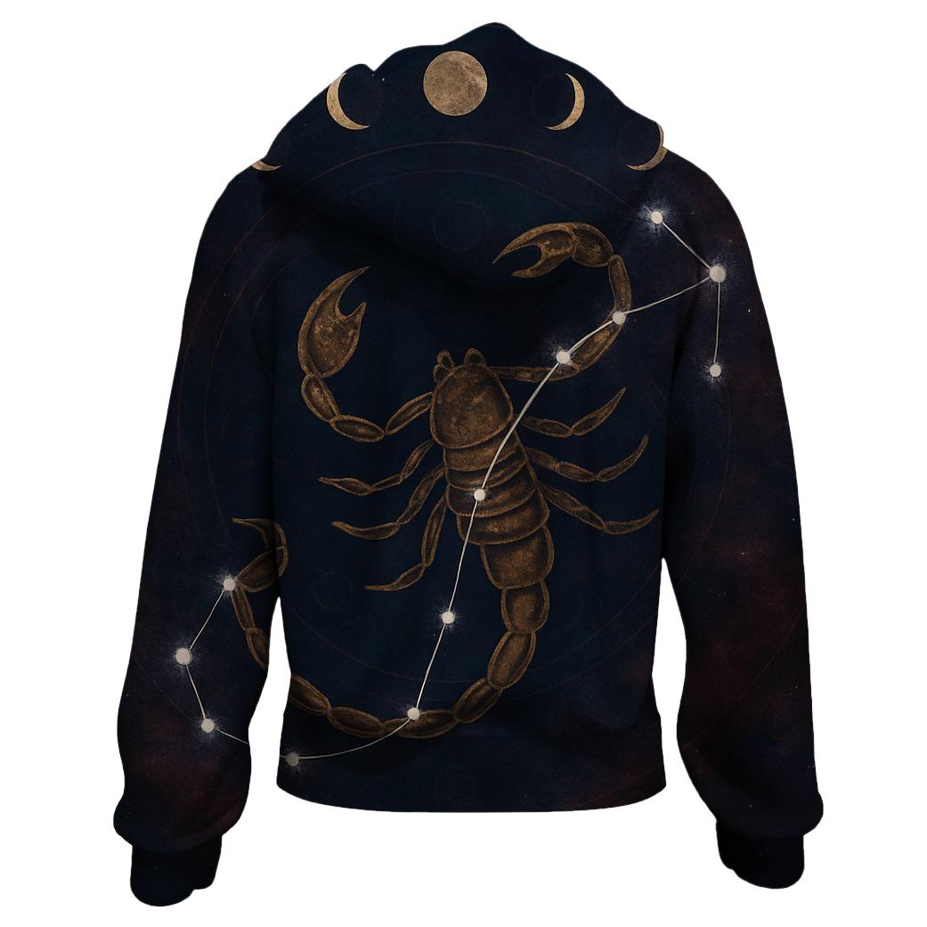 Celestial Scorpio Nebula Chart heavyweight hoodies