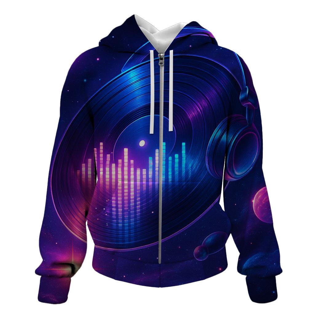 Cosmic Vinyl Odyssey pullover hoodies