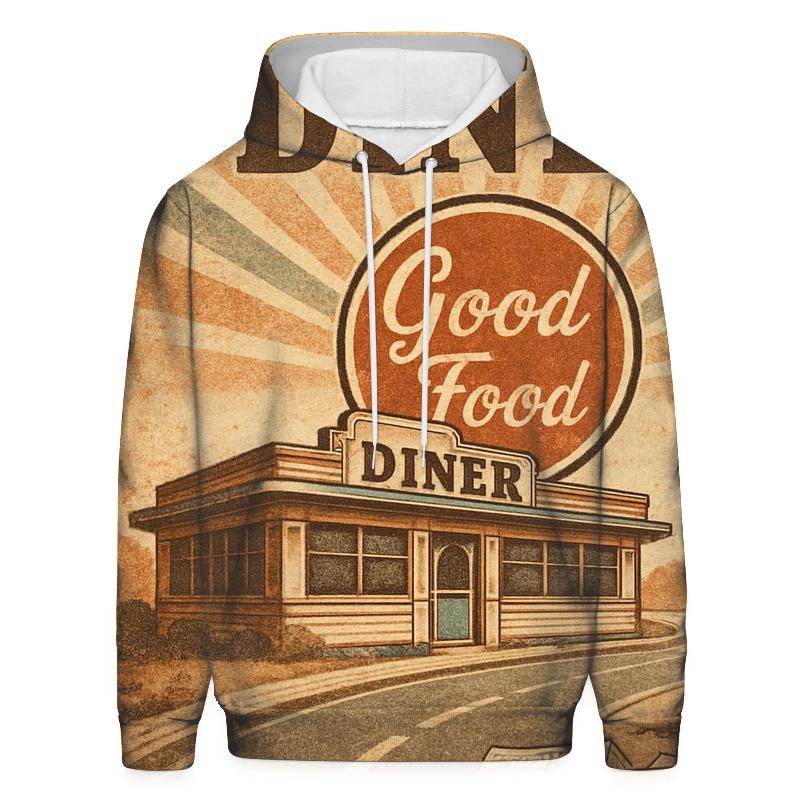 Sunset Route 66 Roadside Diner Poster custom hoodies
