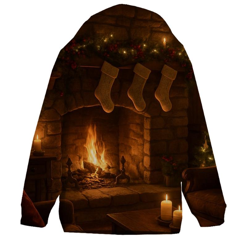 Enchanting Christmas Eve Fireplace custom hoodies