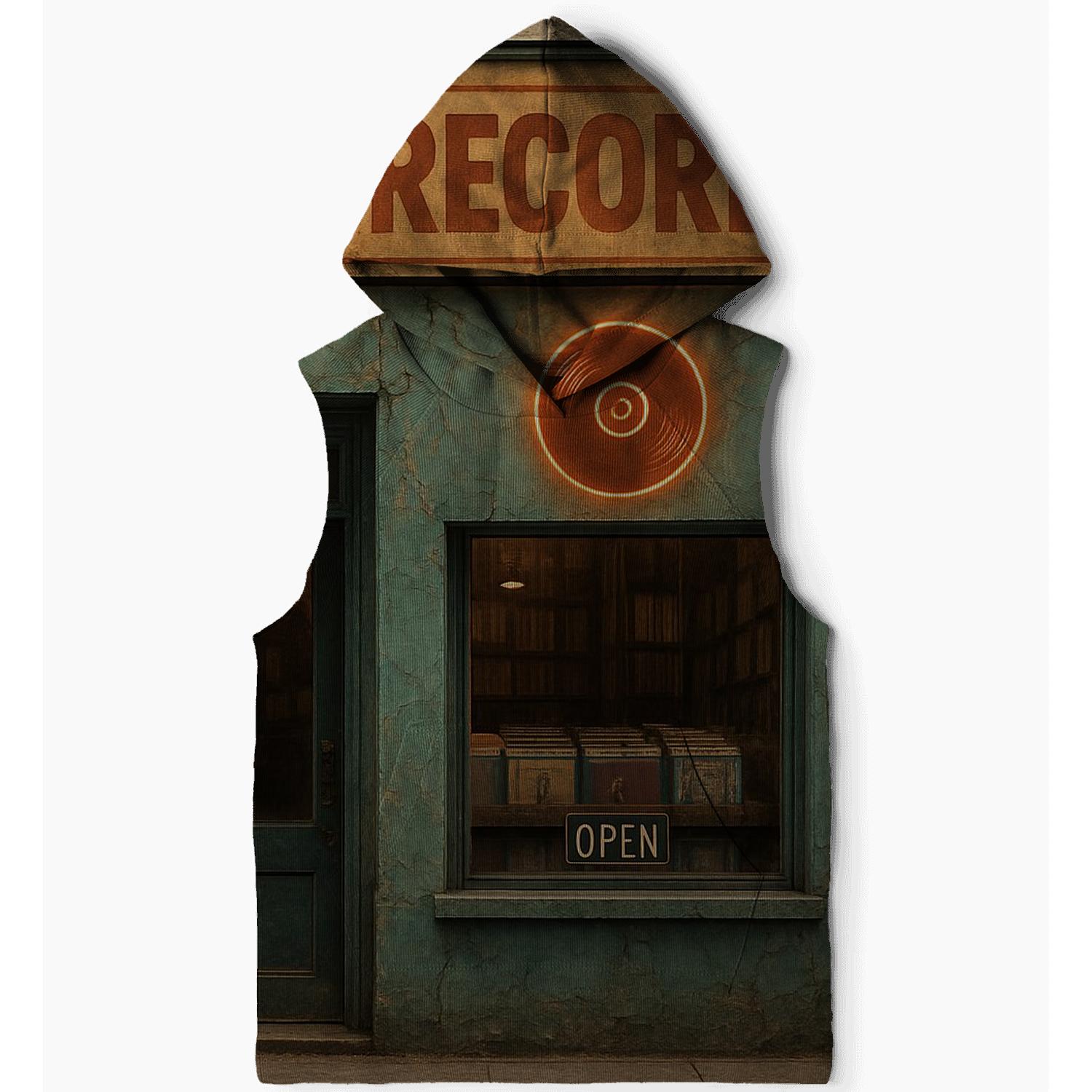 Rustic Vinyl Record Shopfront hoodies fashion