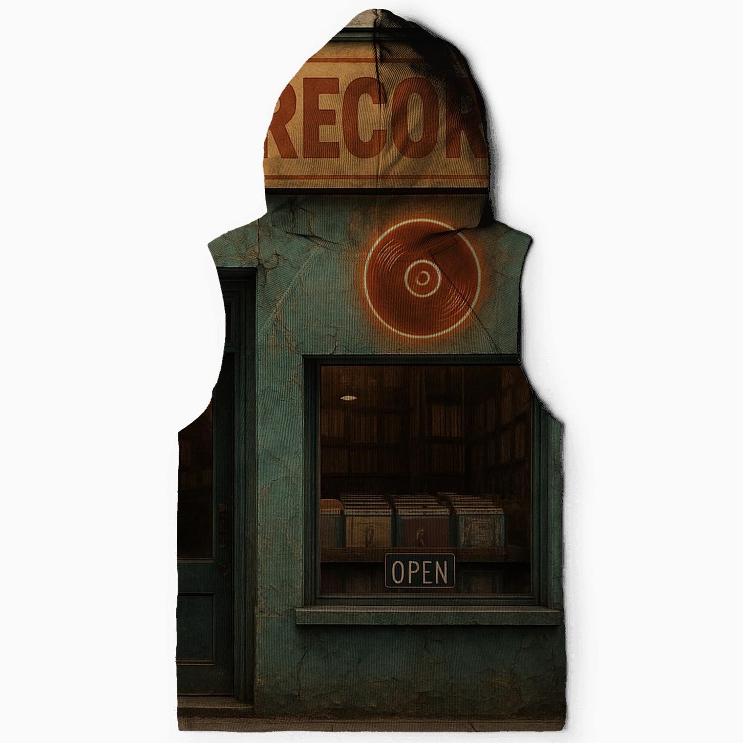 Rustic Vinyl Record Shopfront hoodies fashion