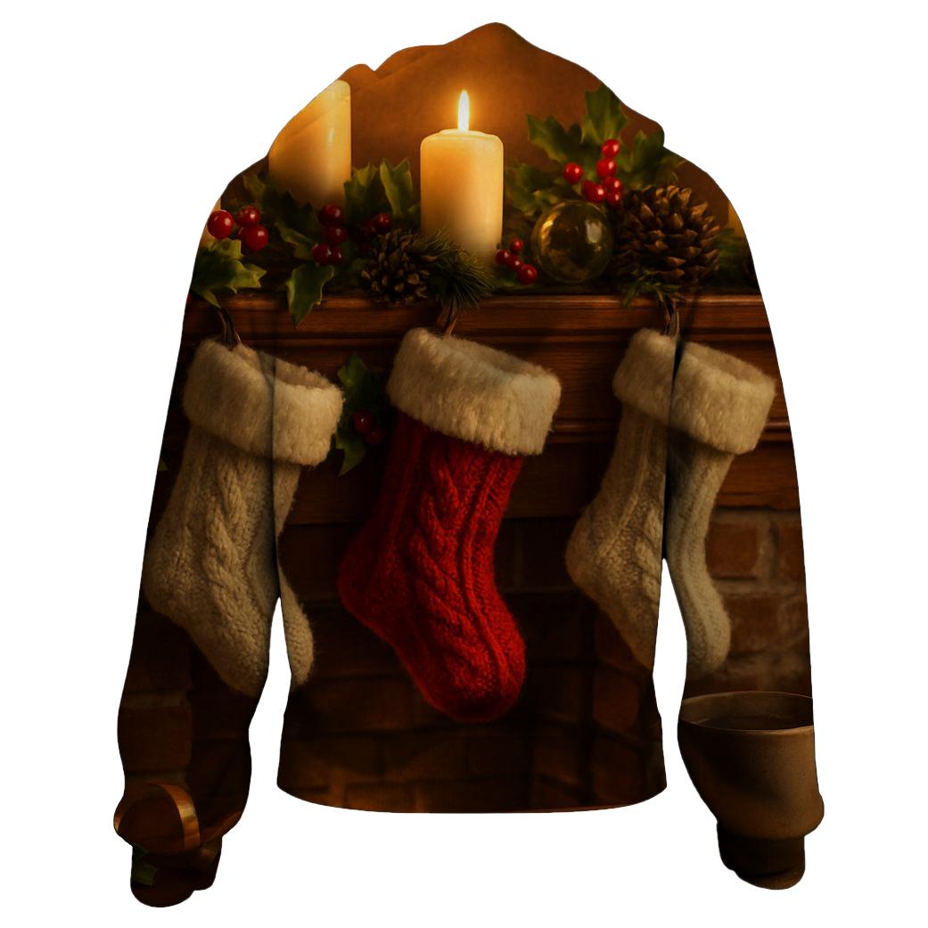Mantel Of Candles And Stockings zip-up hoodies