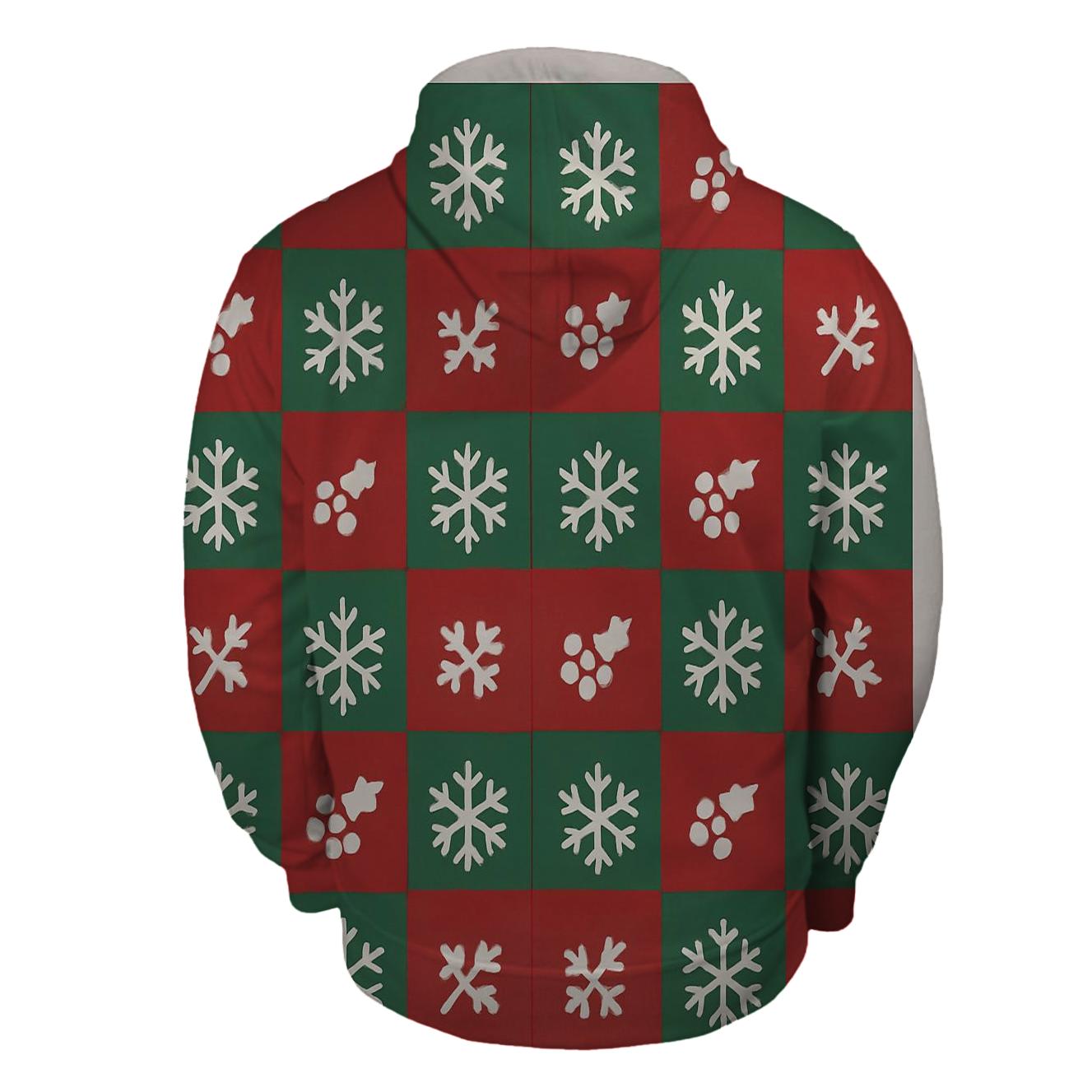 Snowflake Checker Ornament printed hoodies