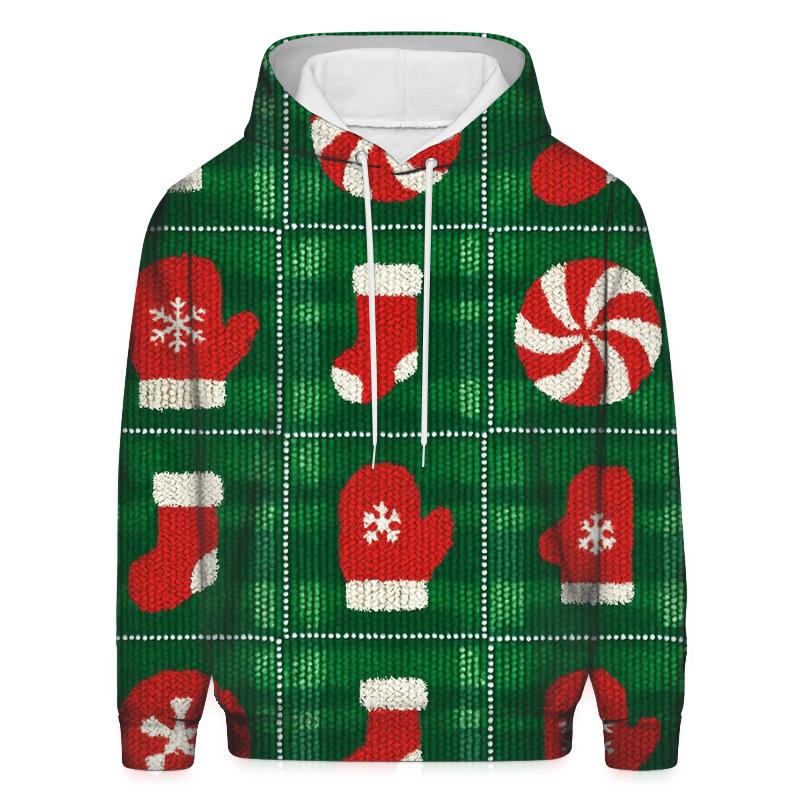 Peppermint Patchwork Plaid Design embroidered hoodies