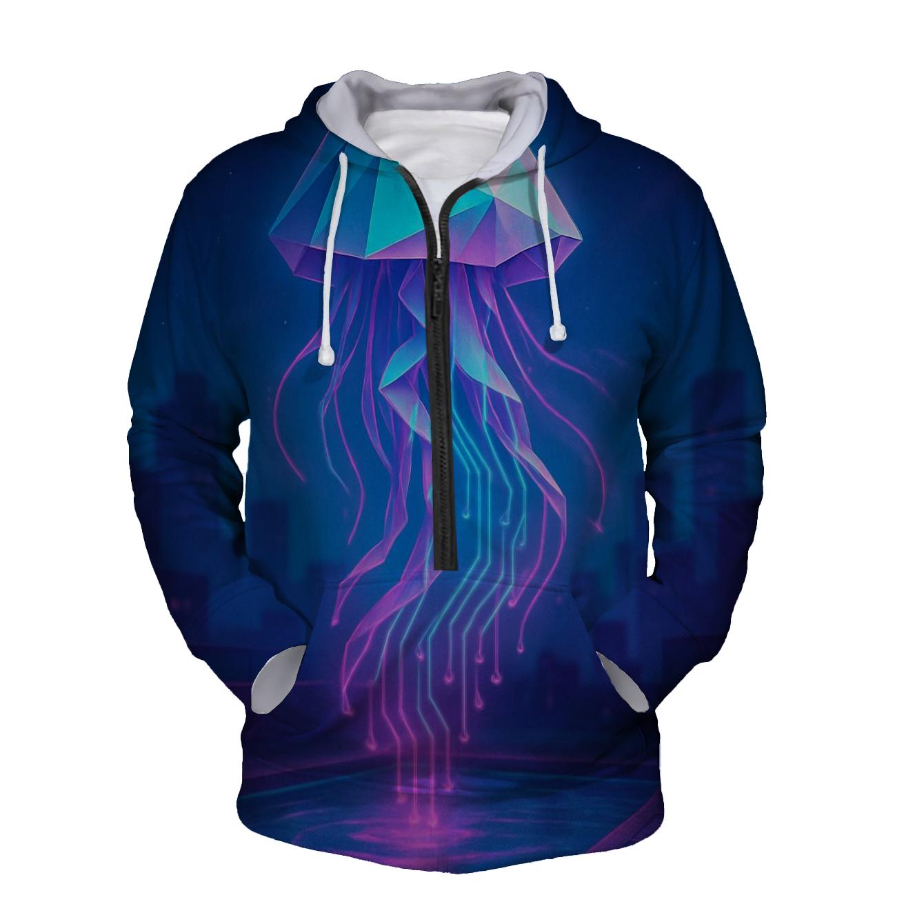 Neon Origami Jellyfish premium hoodies