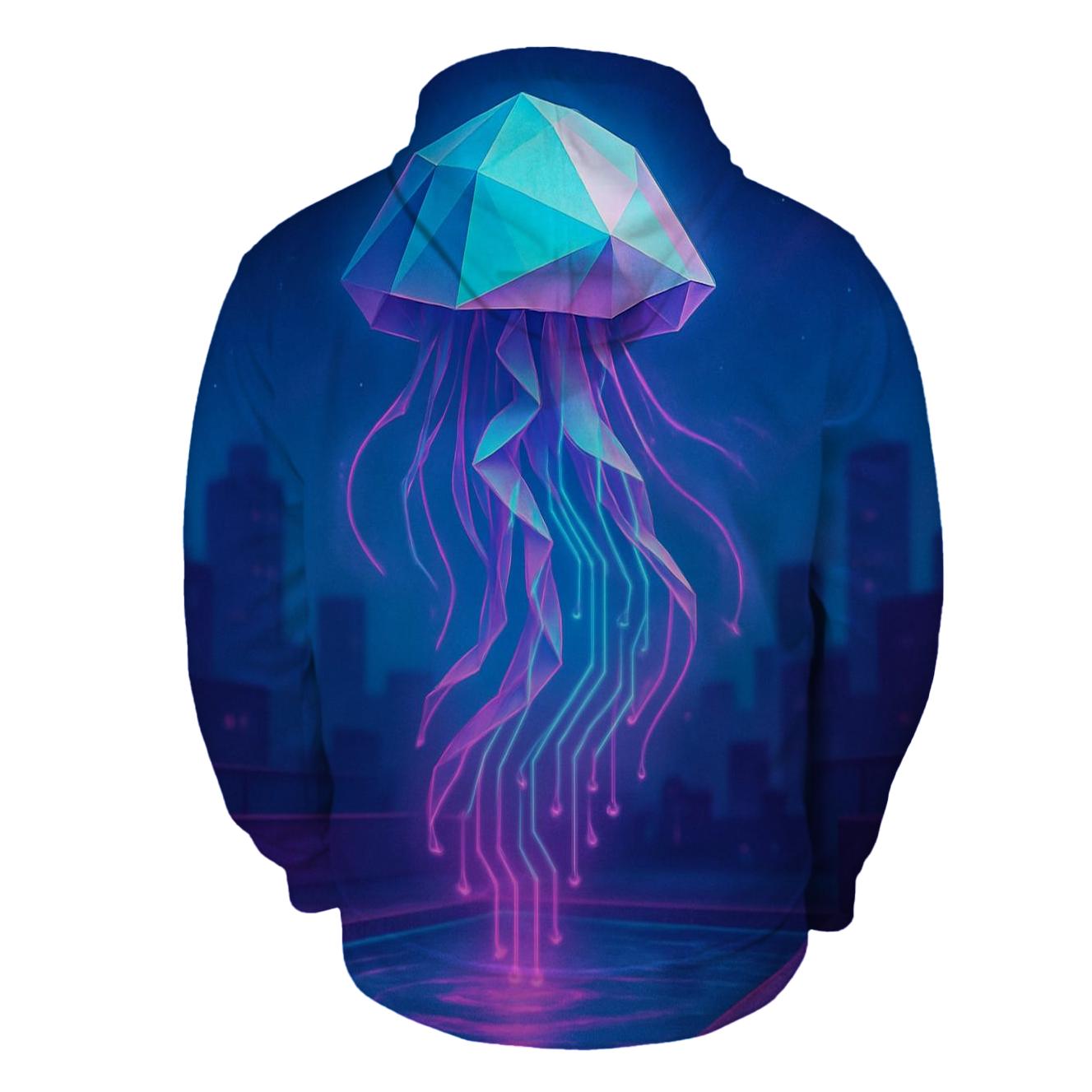 Neon Origami Jellyfish premium hoodies