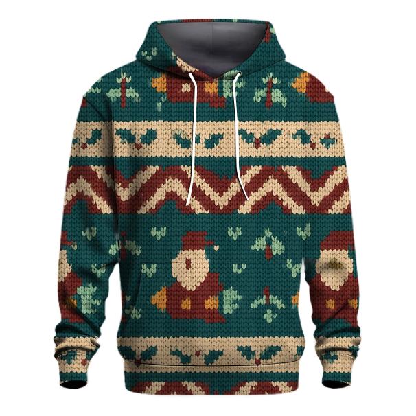 Santa Rocket Ornament Weave Design zip-up hoodies