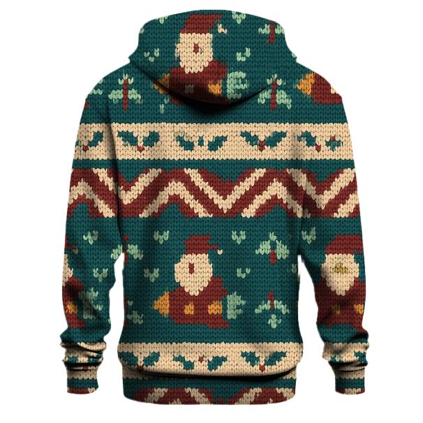 Santa Rocket Ornament Weave Design zip-up hoodies