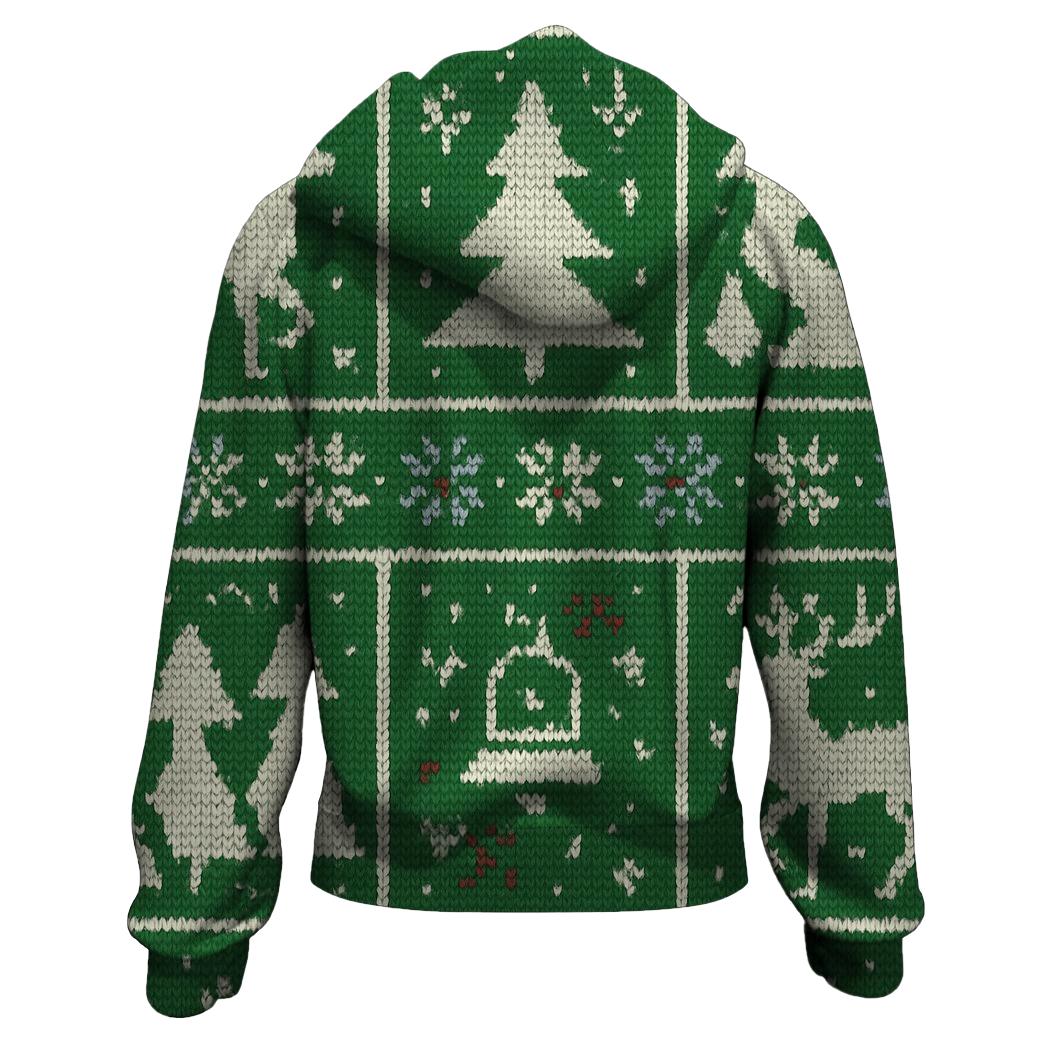 Starlit Reindeer Patchwork Design premium hoodies