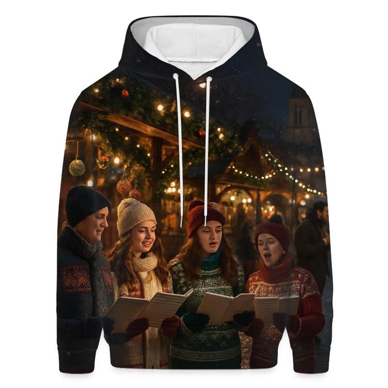 Market Night Carolers zip-up hoodies