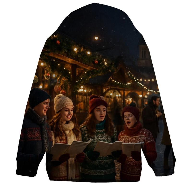 Market Night Carolers zip-up hoodies