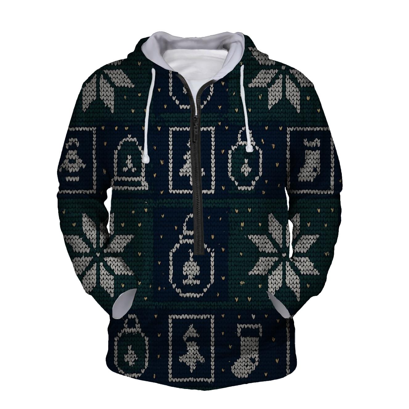 Snowflake Sweater Ornament Grid Design hoodie designs