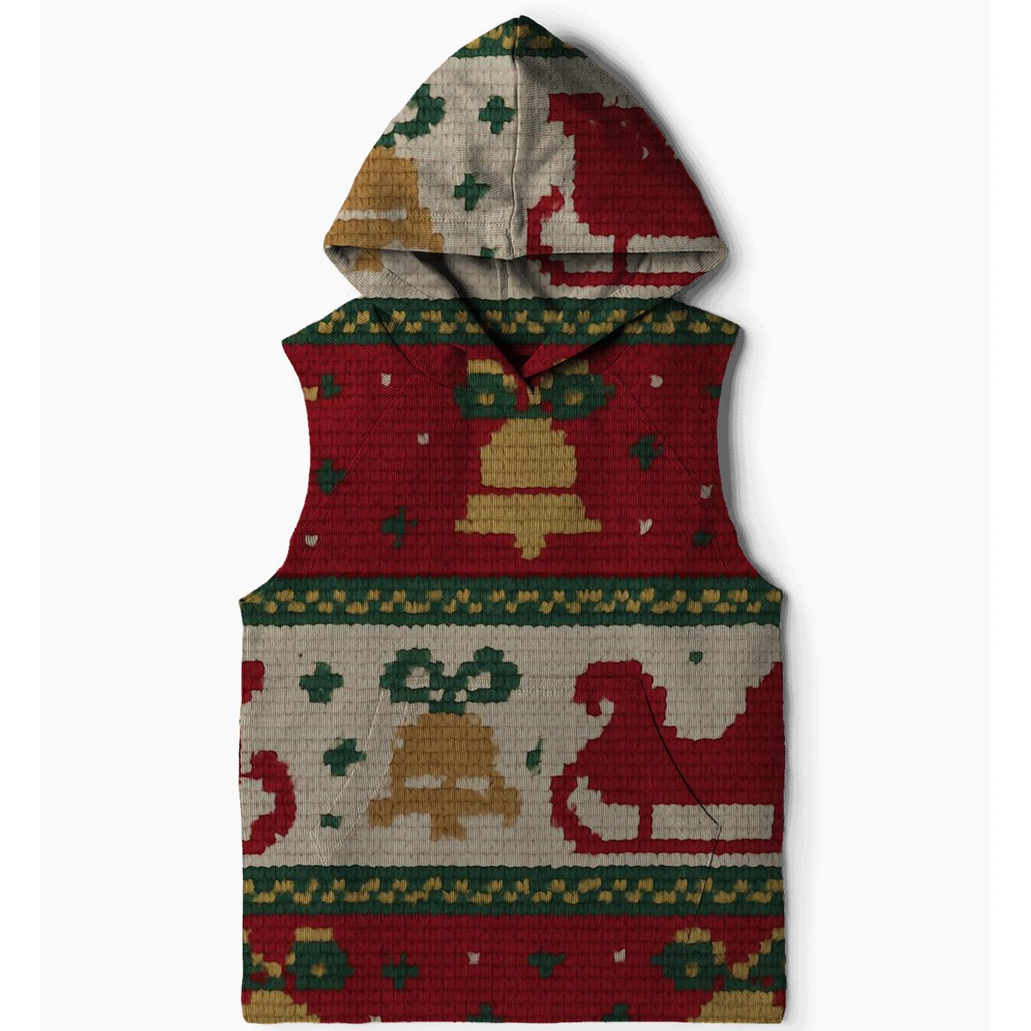 Kitschy Sleigh Bell Stripe Design zip-up hoodies