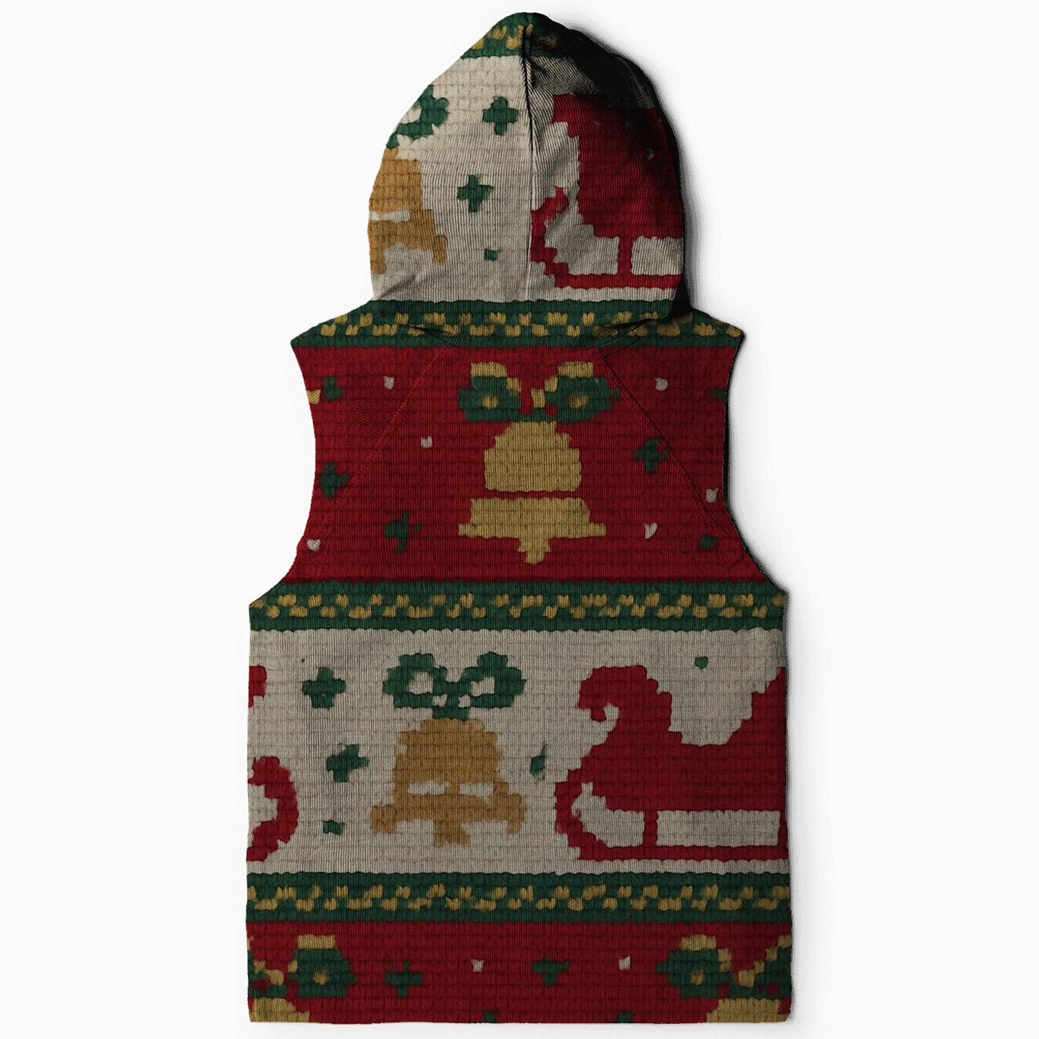 Kitschy Sleigh Bell Stripe Design zip-up hoodies