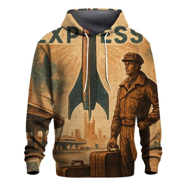 Vintage Spaceport Travel Poster designer hoodies