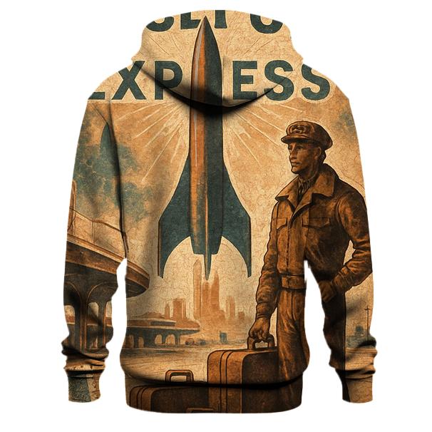 Vintage Spaceport Travel Poster designer hoodies