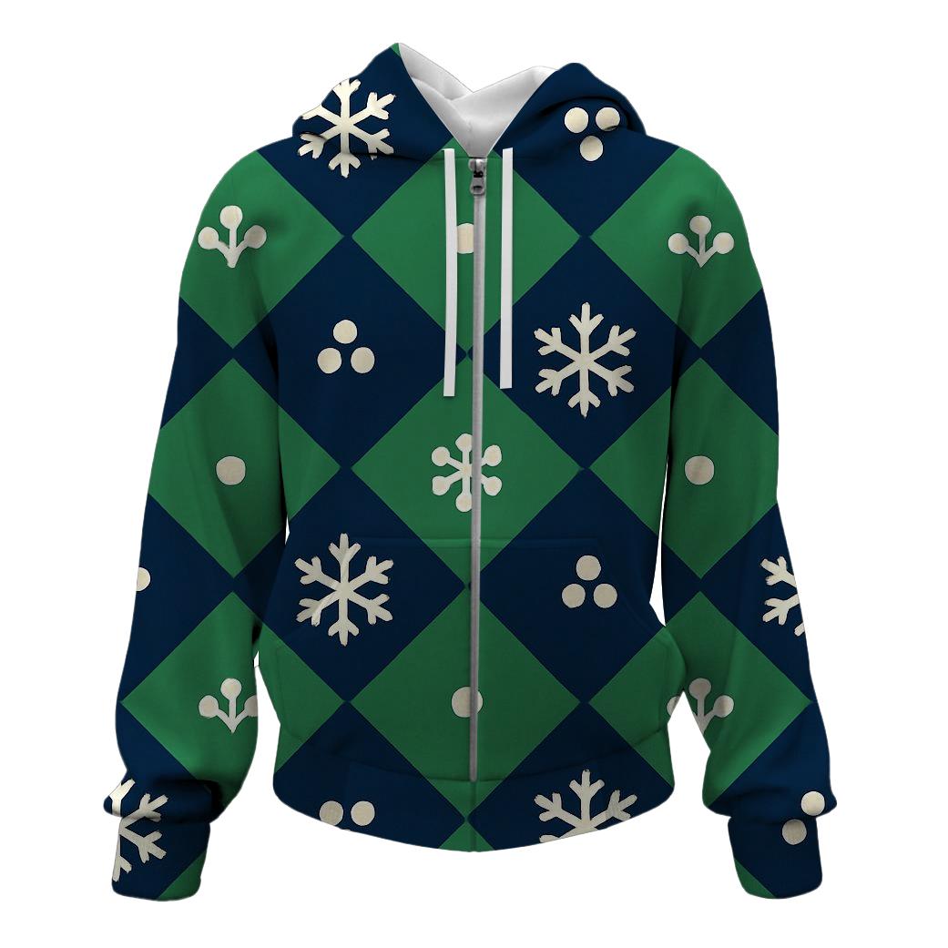 Snowflake Grid Melody zip-up hoodies