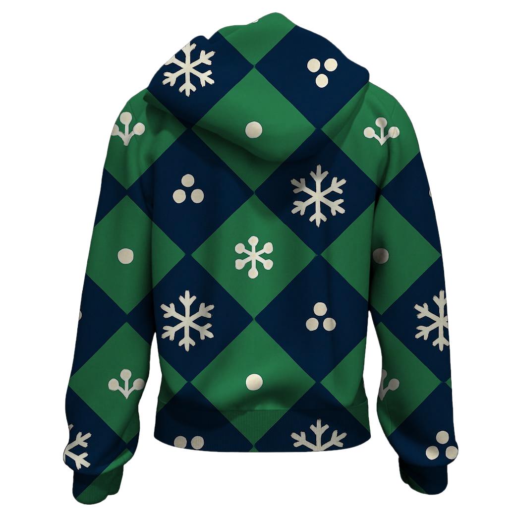 Snowflake Grid Melody zip-up hoodies