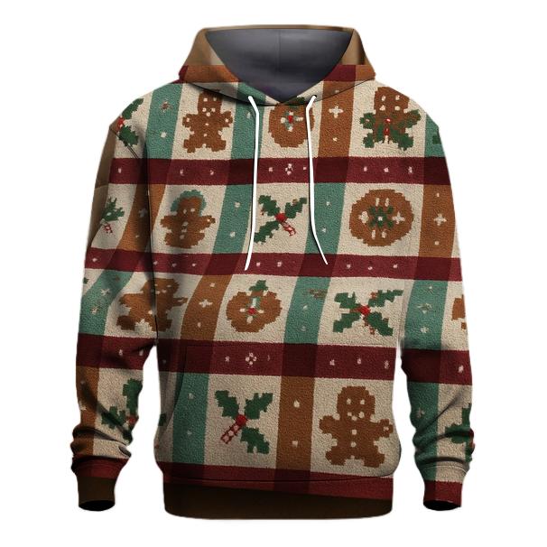 Gingerbread Ornament Plaid Design heavyweight hoodies