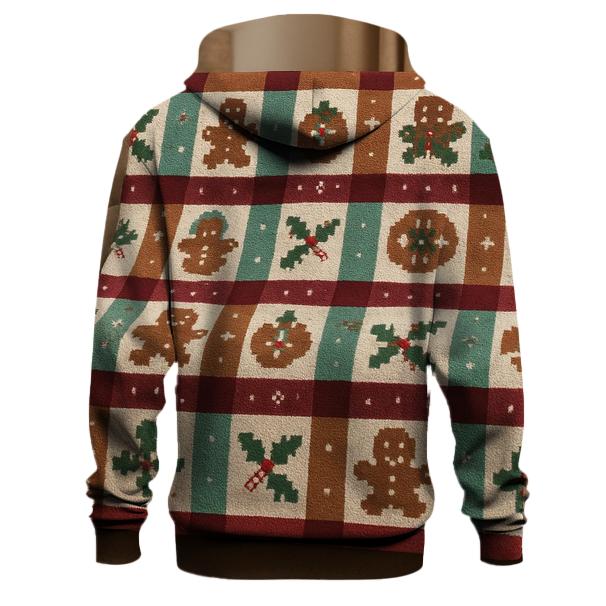Gingerbread Ornament Plaid Design heavyweight hoodies