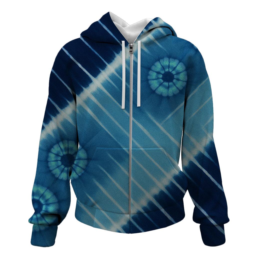 Indigo Arashi Starburst printed hoodies