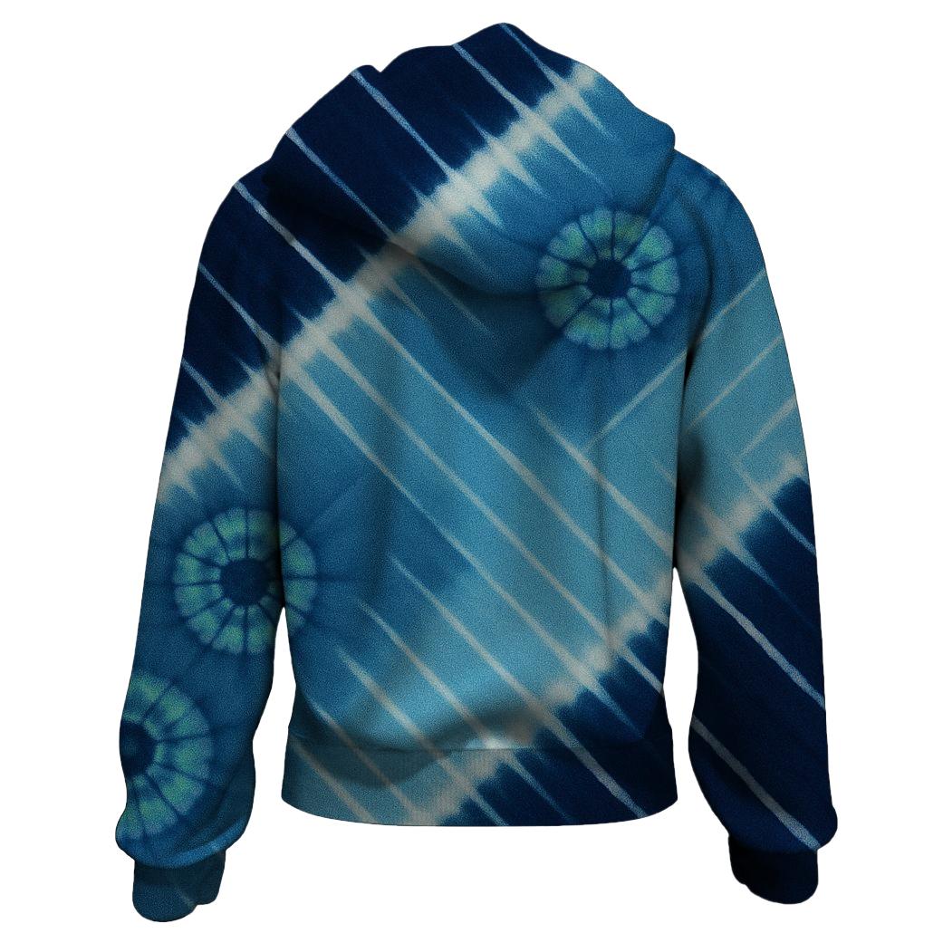 Indigo Arashi Starburst printed hoodies