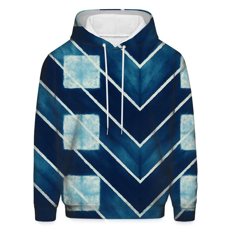Indigo Arashi Chevron Grid hoodie trends