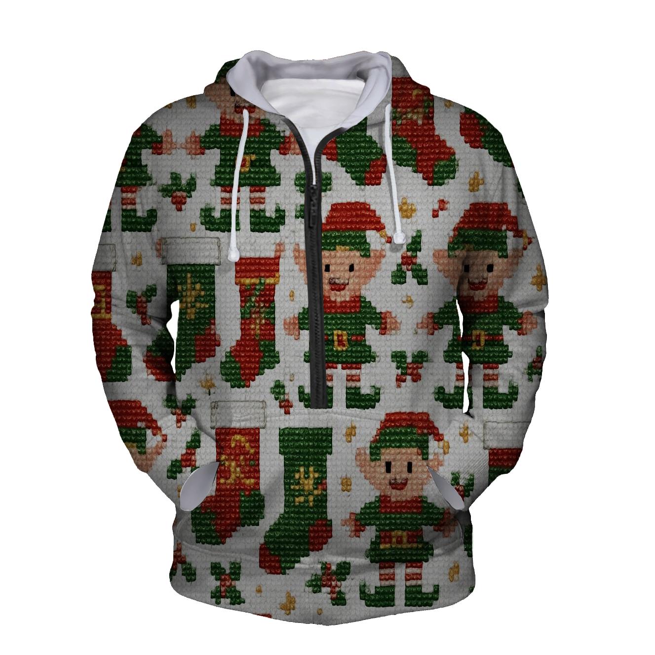 Jolly Elves And Stockings Tapestry Design zip-up hoodies