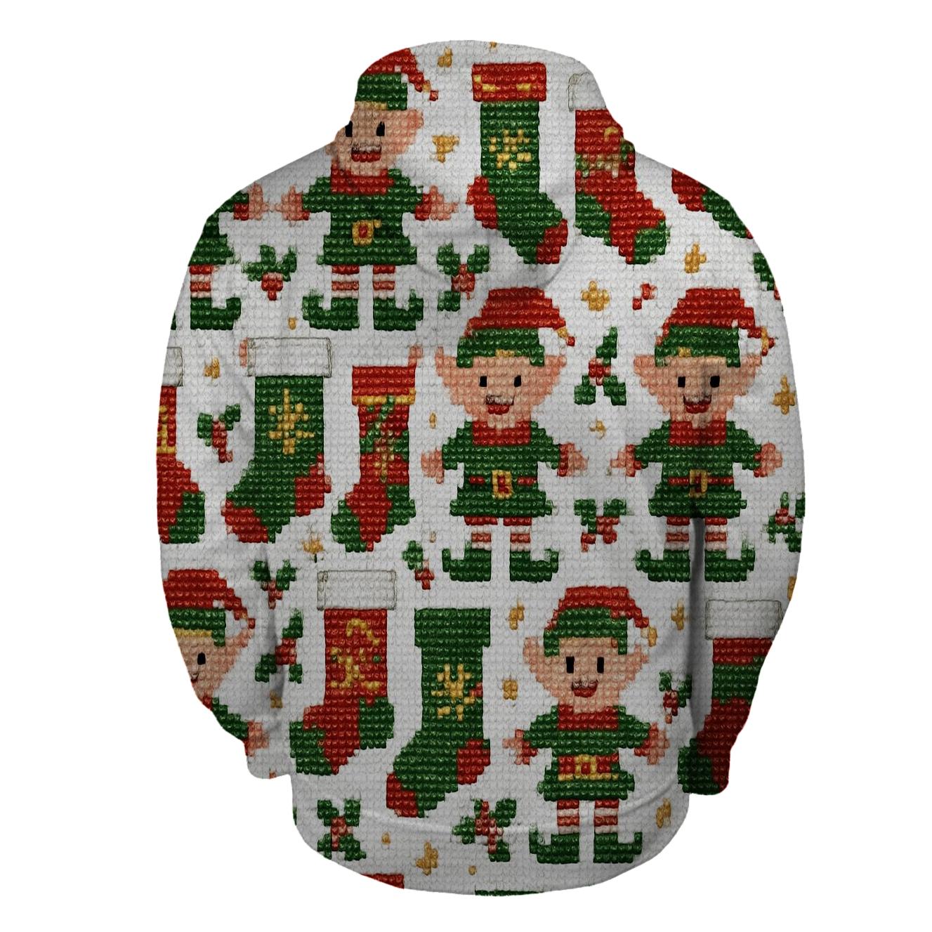 Jolly Elves And Stockings Tapestry Design zip-up hoodies