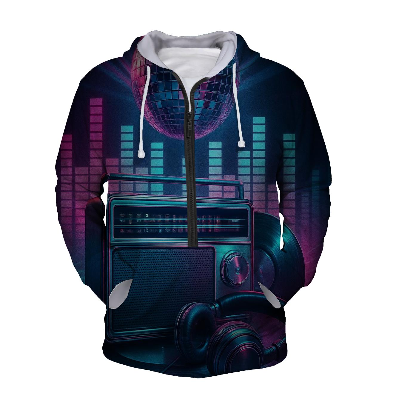 Holographic Disco Radio embroidered hoodies