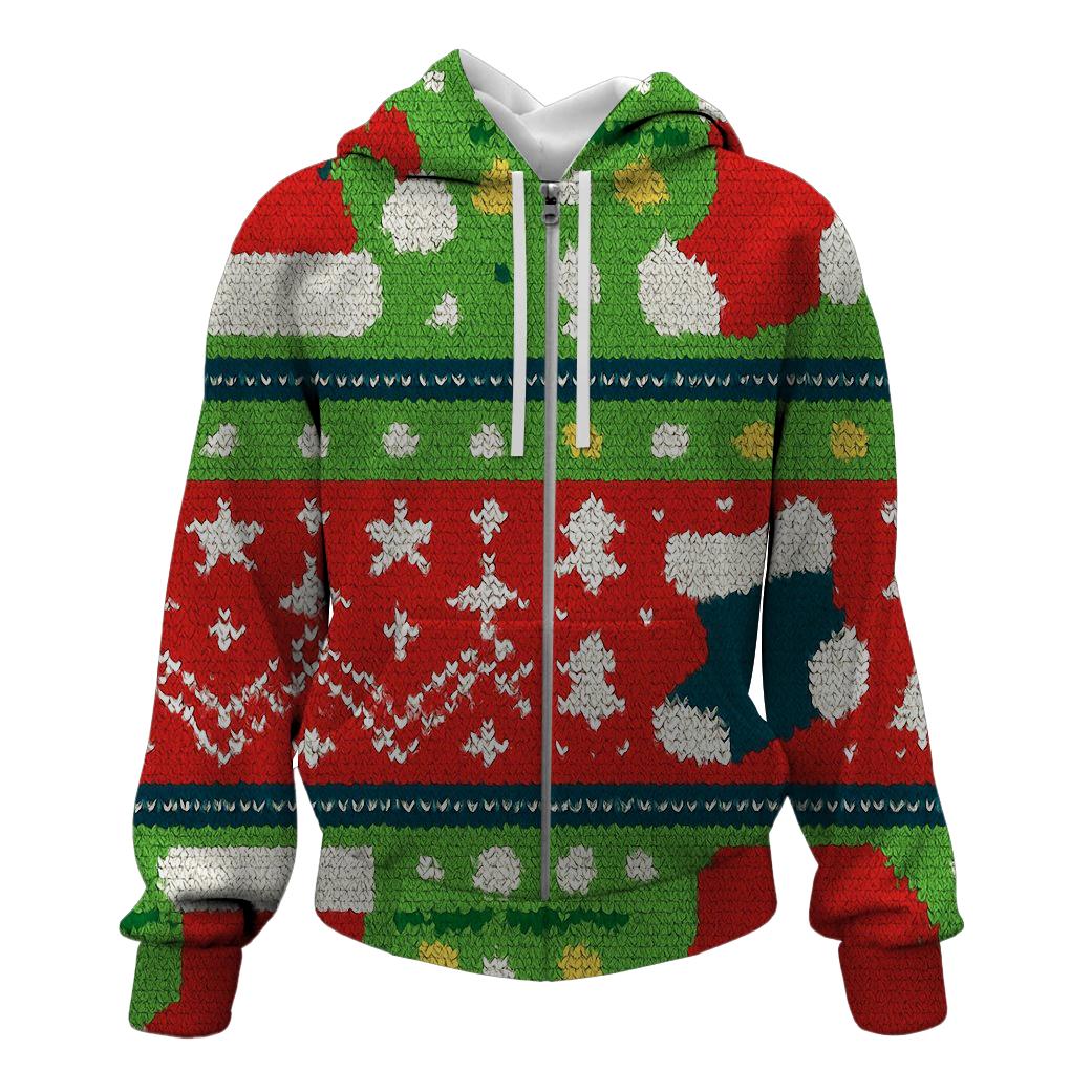 Santa Stocking Patchwork Design hoodie trends