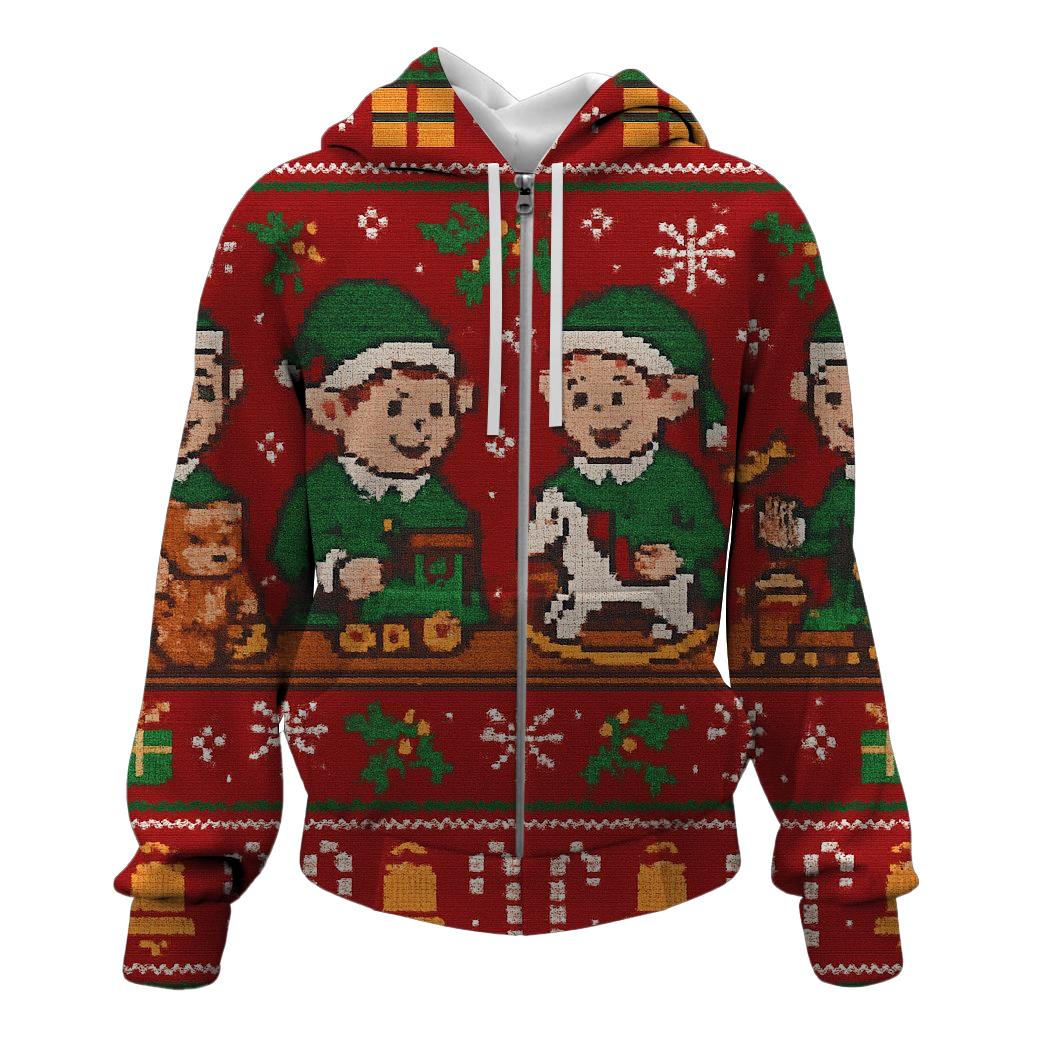 Festive Elf Workshop Assembly Design lightweight hoodies
