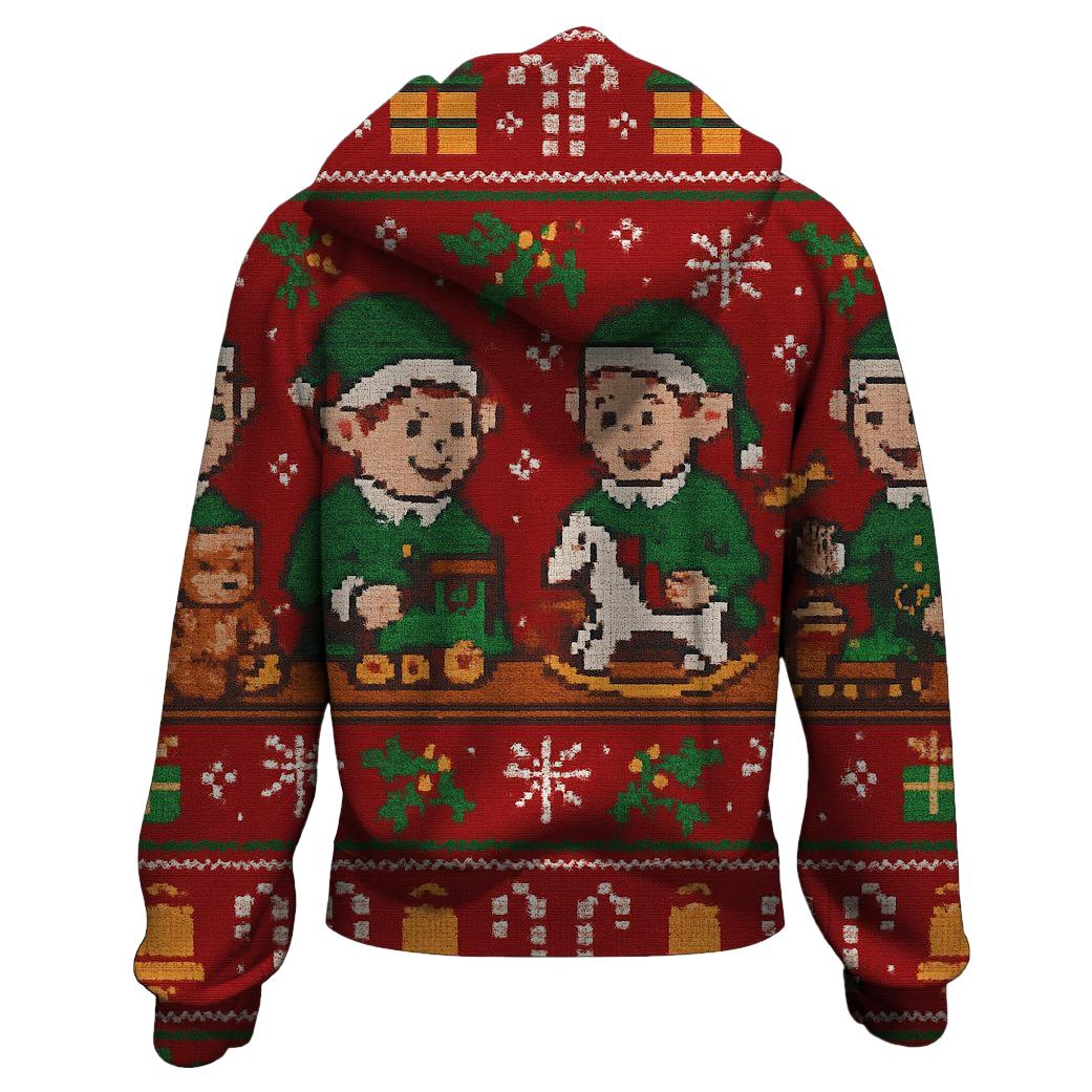 Festive Elf Workshop Assembly Design lightweight hoodies