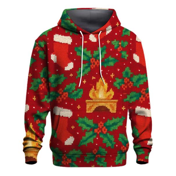 Festive Fireplace Mantel Design hoodies fashion
