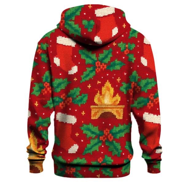 Festive Fireplace Mantel Design hoodies fashion