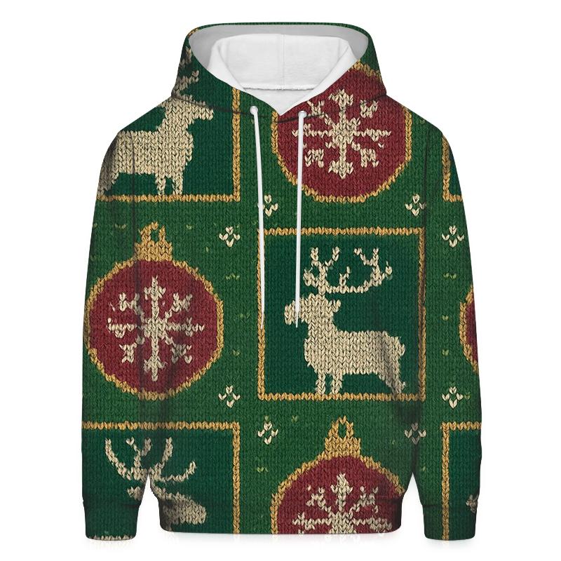 Overstated Reindeer Ornament Grid Design custom hoodies