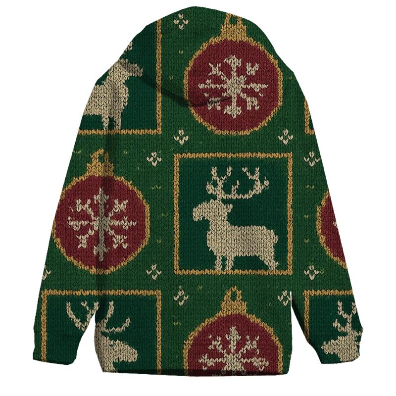 Overstated Reindeer Ornament Grid Design custom hoodies