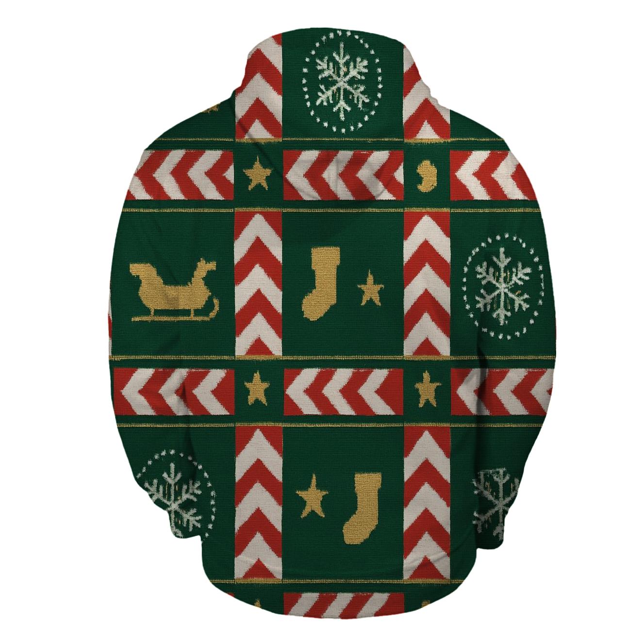 Candy Sleigh Plaid Tapestry Design lightweight hoodies